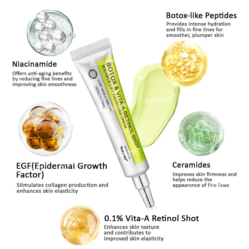 👨‍⚕️Clinically tested collagen repair system 🎁Botox & Vita-A Retinol Shot Wrinkle-Lift Tightening cream - Last Day Promotion 70% OFF