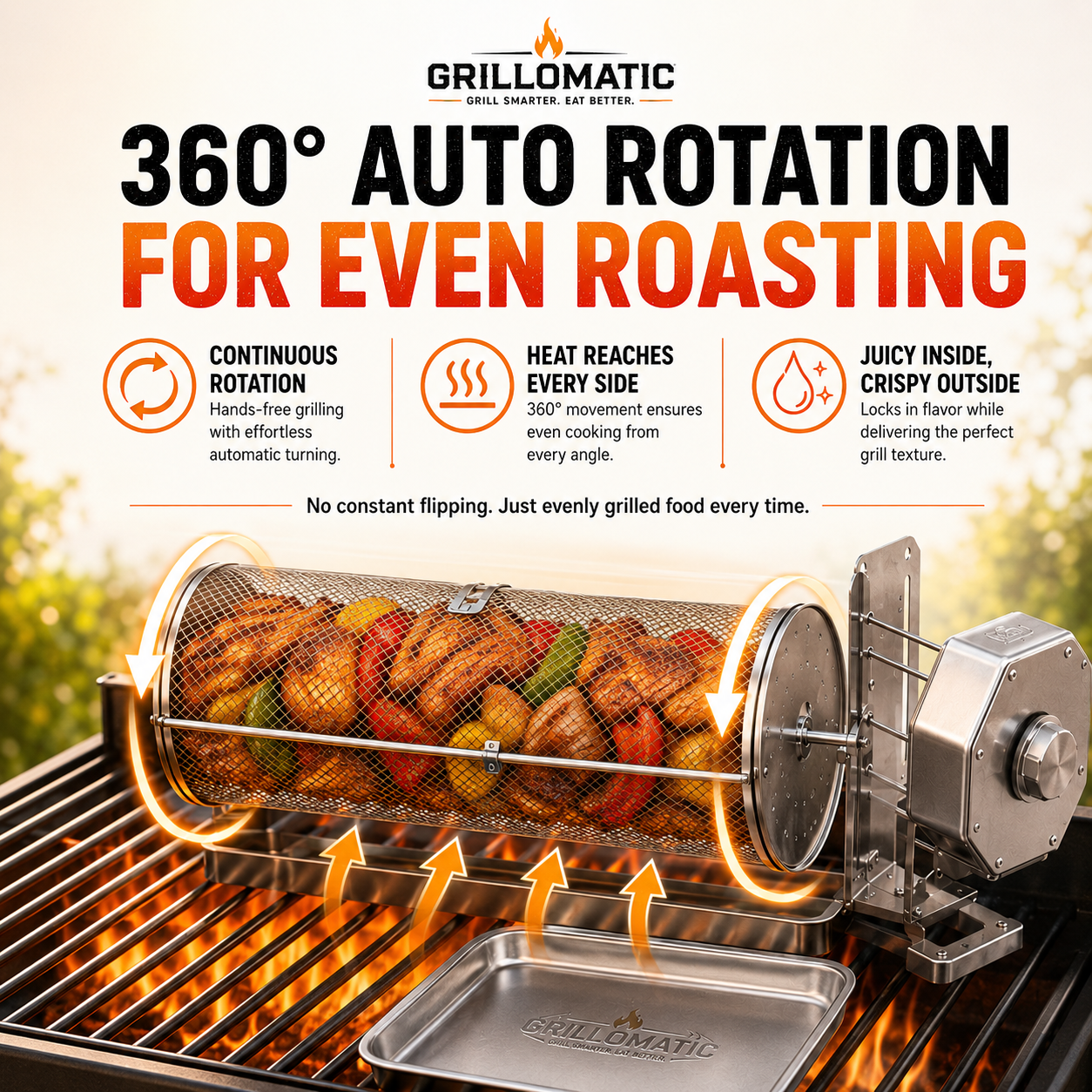 🎁𝐎𝐟𝐟𝐢𝐜𝐢𝐚𝐥 𝐁𝐫𝐚𝐧𝐝 𝐒𝐭𝐨𝐫𝐞✨🔥 Automatic Rotating BBQ Grill Rack